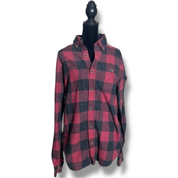 Weatherproof Vintage Cream and Orange Label Red/Black Classic Plaid Long Sleeve - Picture 2 of 16